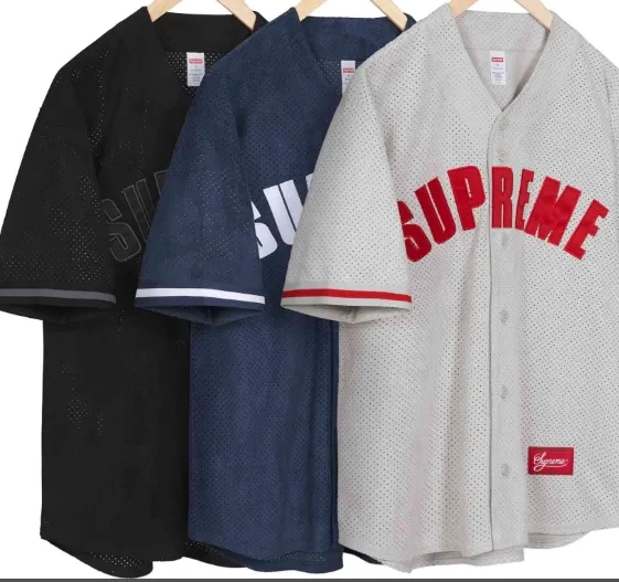 24SS short sleeved BASEBALL baseball suede MESH mesh JERSEY ULTRASUDE 0513